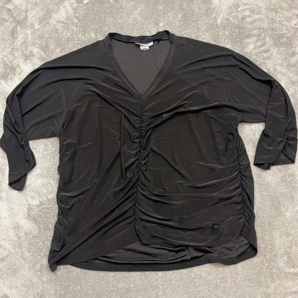 JAMIE NICOLE Blouse Women Size 4X Black Ruffle